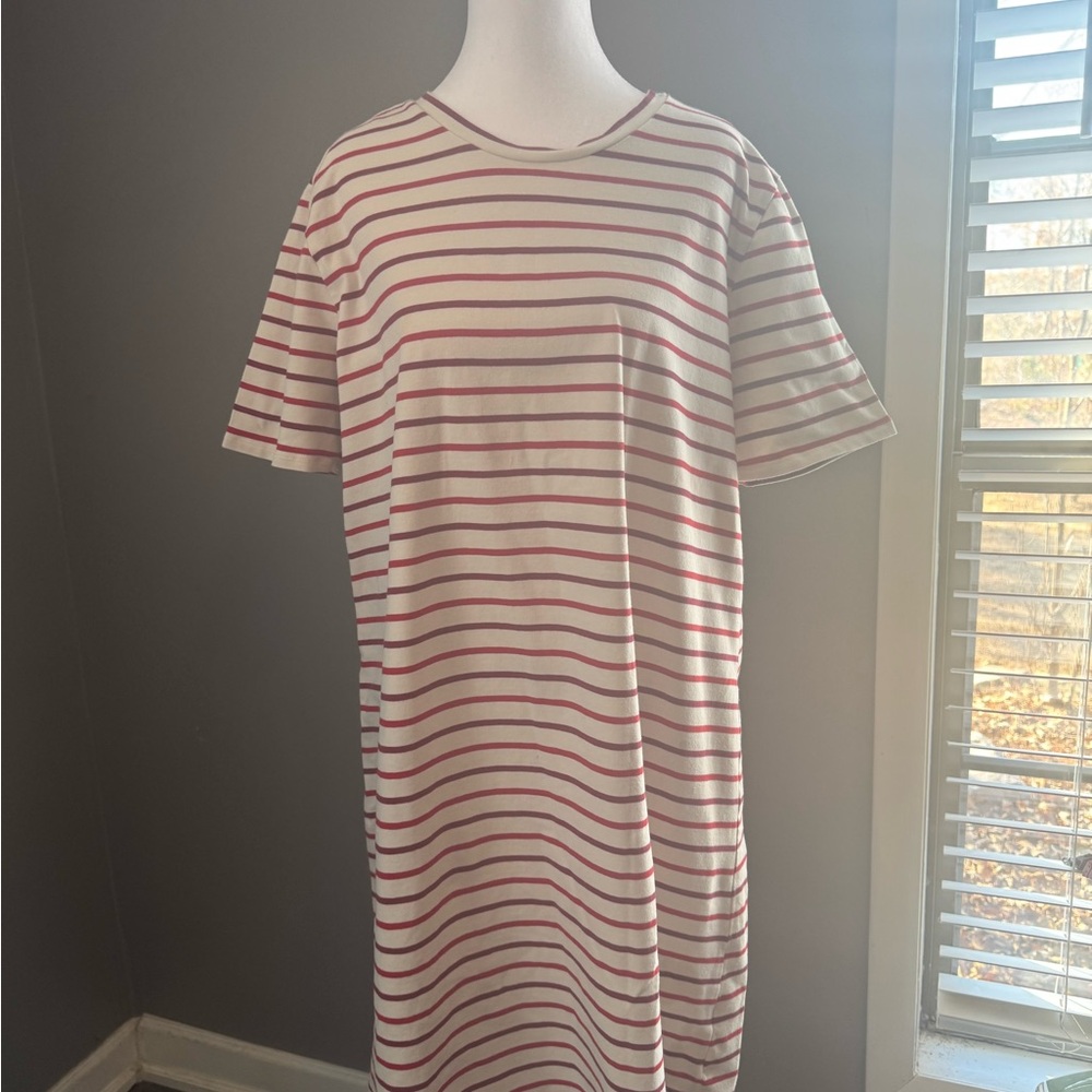 Market & Spruce Red and Cream Striped dress